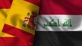 Iraq and Spain Realistic Flag Ã¢â¬â Fabric Texture Illustration